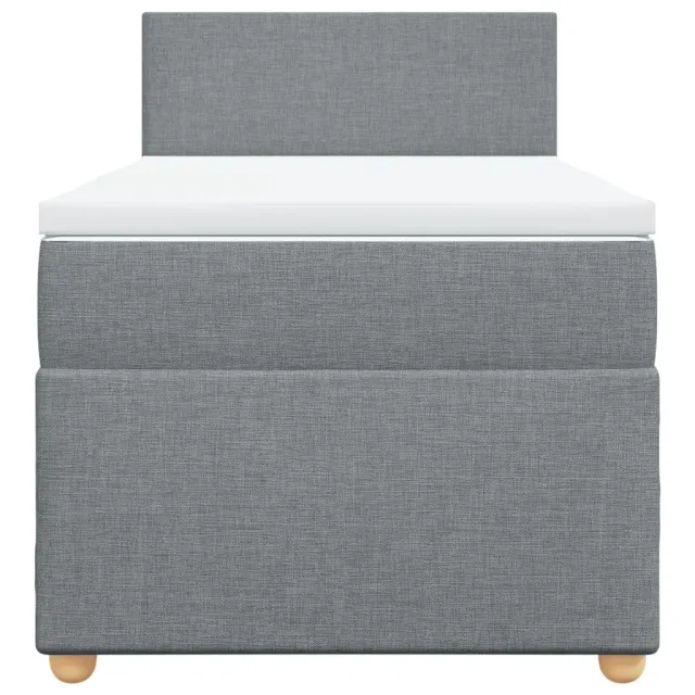 Sommier à lattes de lit avec matelas Gris clair 90x200 cm Tissu