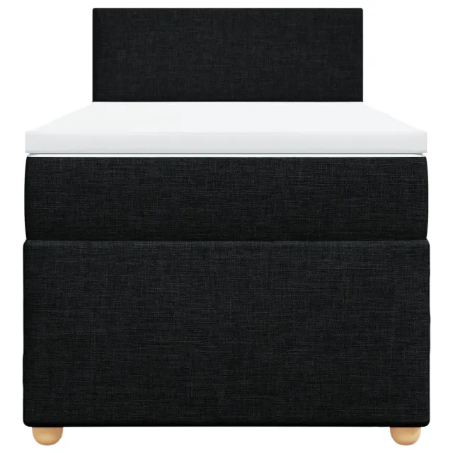 Sommier à lattes de lit avec matelas Noir 90x200 cm Tissu