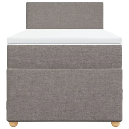 Sommier à lattes de lit avec matelas Taupe 90x200 cm Tissu