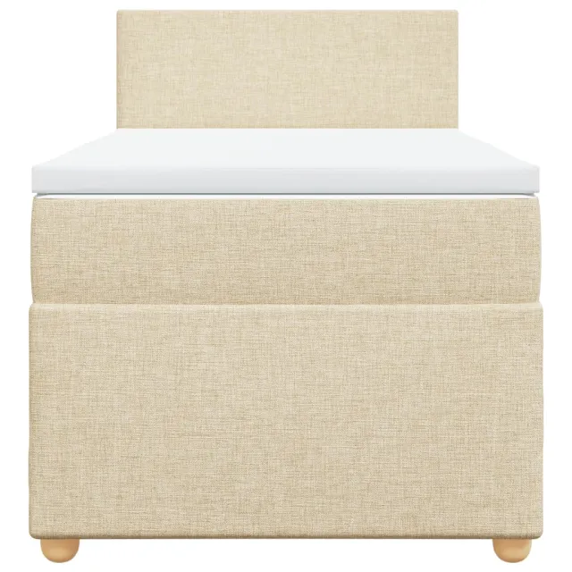 Sommier à lattes de lit avec matelas Crème 90x200 cm Tissu