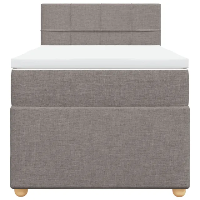Sommier à lattes de lit avec matelas Taupe 90x200 cm Tissu