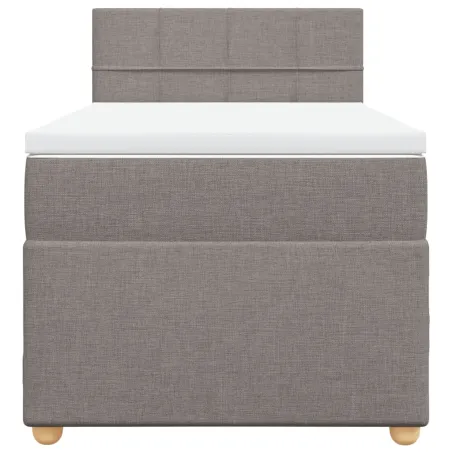 Sommier à lattes de lit avec matelas Taupe 90x200 cm Tissu