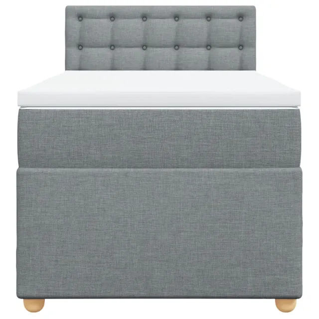 Sommier à lattes de lit avec matelas Gris clair 90x200 cm Tissu