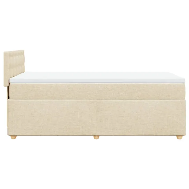 Sommier à lattes de lit avec matelas Crème 90x200 cm Tissu