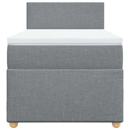 Sommier à lattes de lit avec matelas Gris clair 100x200cm Tissu