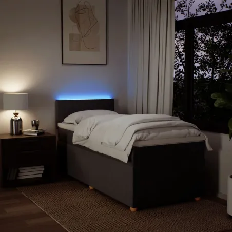 Sommier à lattes de lit avec matelas Marron foncé 100x200 cm