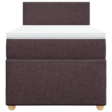 Sommier à lattes de lit avec matelas Marron foncé 100x200 cm