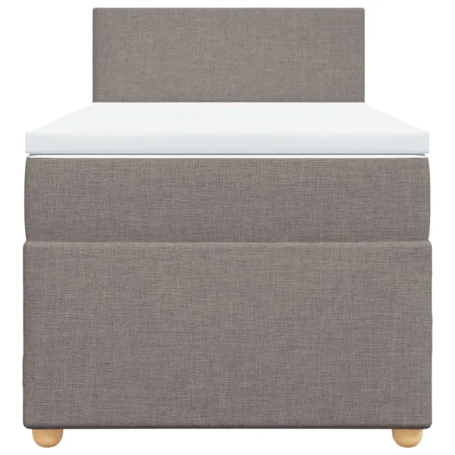 Sommier à lattes de lit avec matelas Taupe 100x200 cm Tissu