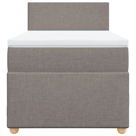 Sommier à lattes de lit avec matelas Taupe 100x200 cm Tissu