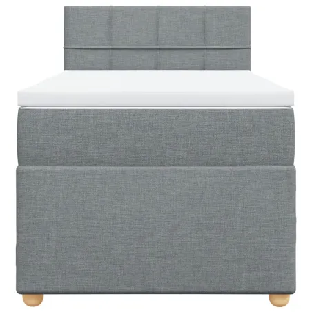 Sommier à lattes de lit avec matelas Gris clair 100x200cm Tissu