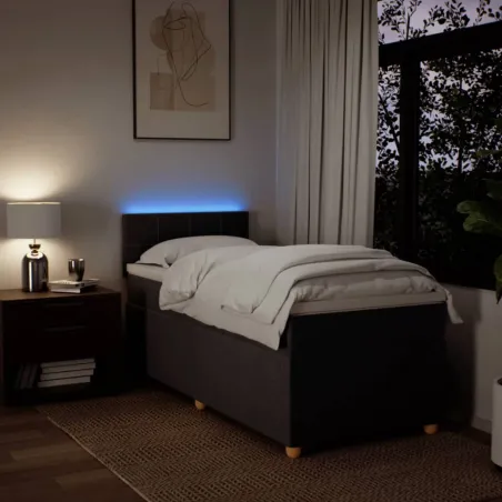 Sommier à lattes de lit avec matelas Marron foncé 100x200 cm