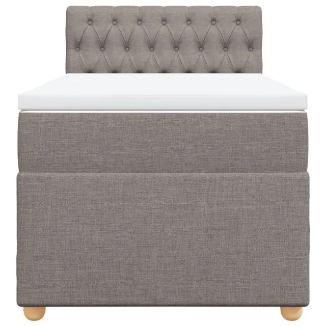 Sommier à lattes de lit avec matelas Taupe 100x200 cm Tissu