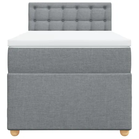 Sommier à lattes de lit avec matelas Gris clair 100x200cm Tissu