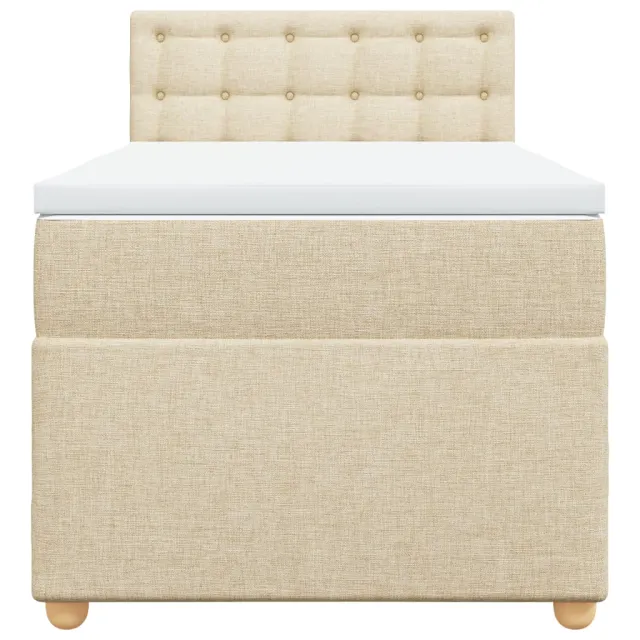 Sommier à lattes de lit avec matelas Crème 100x200 cm Tissu