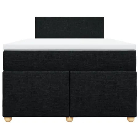 Sommier à lattes de lit avec matelas noir 120x190 cm tissu
