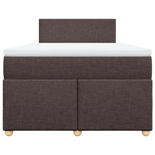 Sommier à lattes de lit et matelas marron foncé 120x190cm tissu