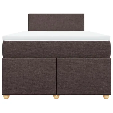 Sommier à lattes de lit et matelas marron foncé 120x190cm tissu