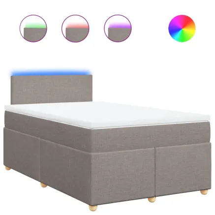 Sommier à lattes de lit avec matelas taupe 120x190 cm tissu 2