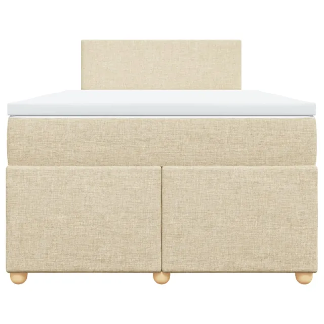 Sommier à lattes de lit avec matelas crème 120x190 cm tissu