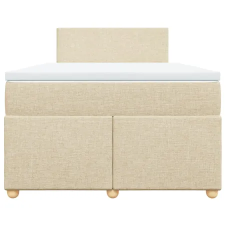 Sommier à lattes de lit avec matelas crème 120x190 cm tissu