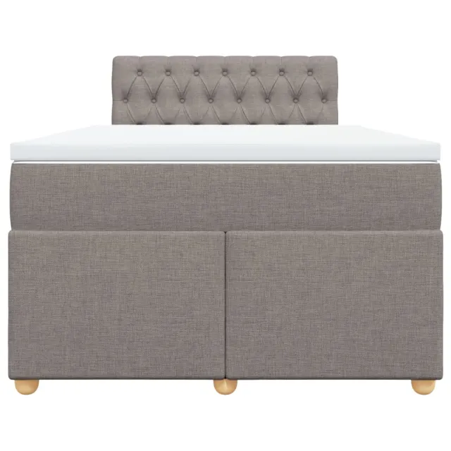 Sommier à lattes de lit avec matelas taupe 120x190 cm tissu