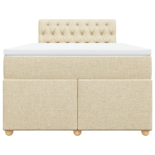 Sommier à lattes de lit avec matelas crème 120x190 cm tissu