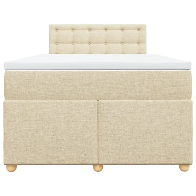 Sommier à lattes de lit avec matelas crème 120x190 cm tissu