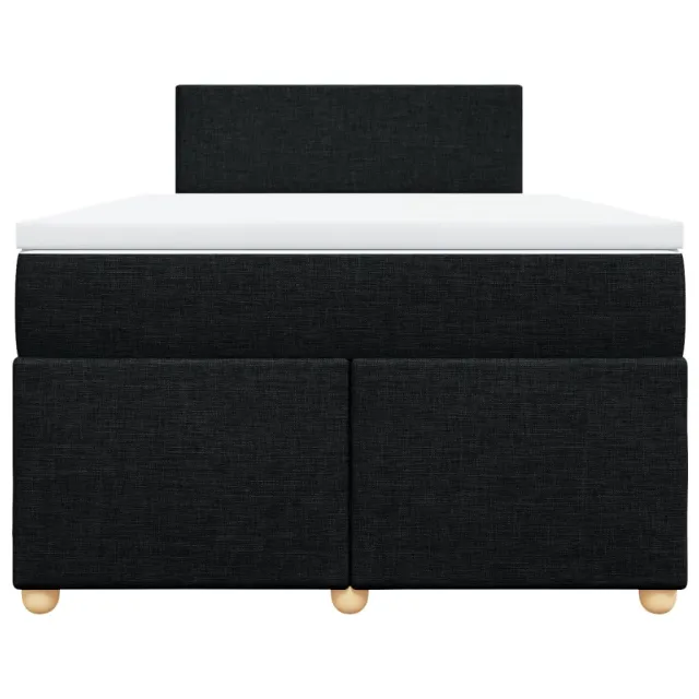 Sommier à lattes de lit avec matelas Noir 120x200 cm Tissu