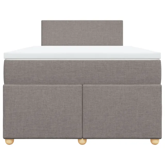 Sommier à lattes de lit avec matelas Taupe 120x200 cm Tissu