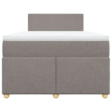 Sommier à lattes de lit avec matelas Taupe 120x200 cm Tissu