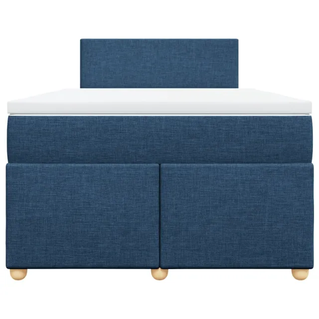 Sommier à lattes de lit avec matelas Bleu 120x200 cm Tissu