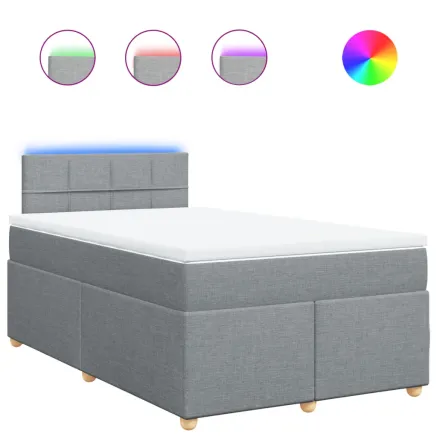 Sommier à lattes de lit avec matelas Gris clair 120x200cm Tissu 2