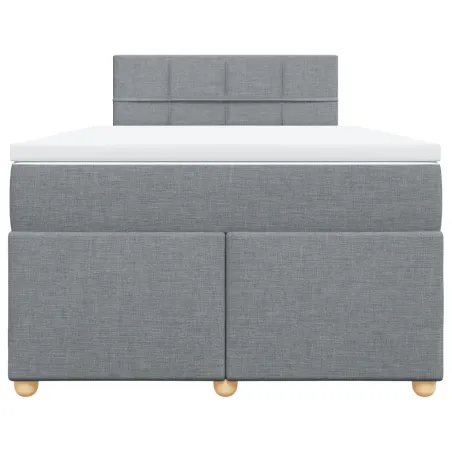 Sommier à lattes de lit avec matelas Gris clair 120x200cm Tissu