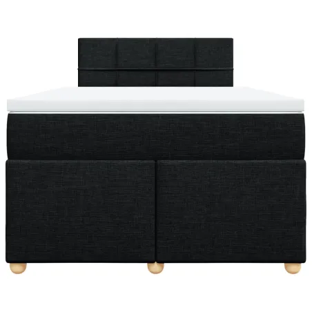 Sommier à lattes de lit avec matelas Noir 120x200 cm Tissu