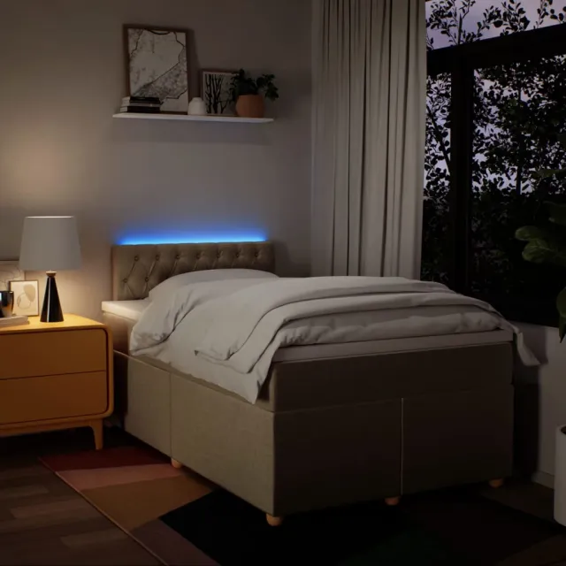 Sommier à lattes de lit avec matelas Crème 120x200 cm Tissu