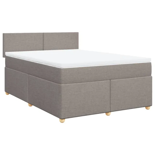 Sommier à lattes de lit avec matelas Taupe 140x190 cm Tissu