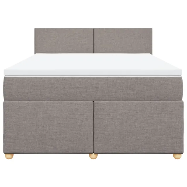 Sommier à lattes de lit avec matelas Taupe 140x190 cm Tissu