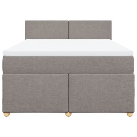 Sommier à lattes de lit avec matelas Taupe 140x190 cm Tissu