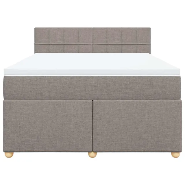 Sommier à lattes de lit avec matelas Taupe 140x190 cm Tissu