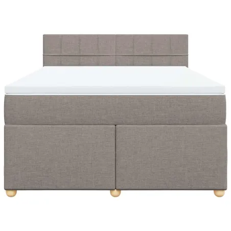 Sommier à lattes de lit avec matelas Taupe 140x190 cm Tissu
