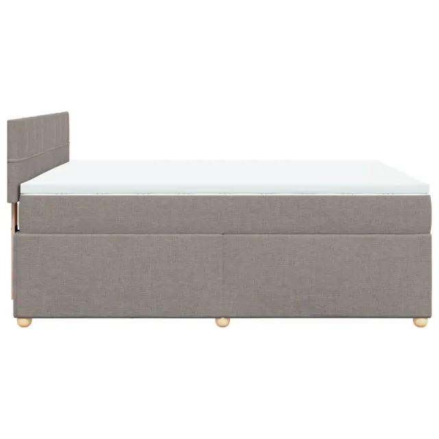Sommier à lattes de lit avec matelas Taupe 140x190 cm Tissu
