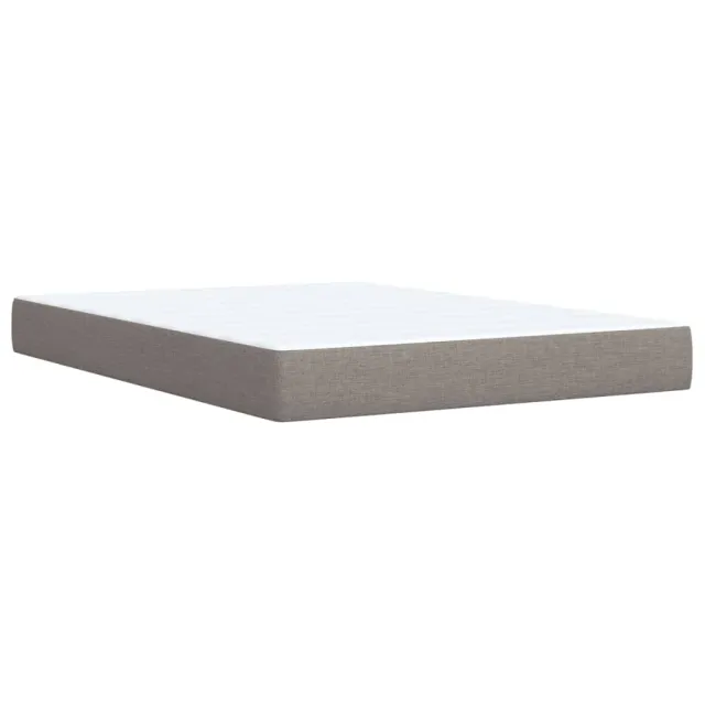 Sommier à lattes de lit avec matelas Taupe 140x190 cm Tissu