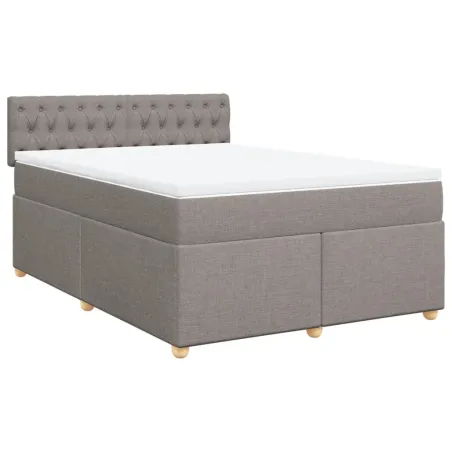 Sommier à lattes de lit avec matelas Taupe 140x190 cm Tissu
