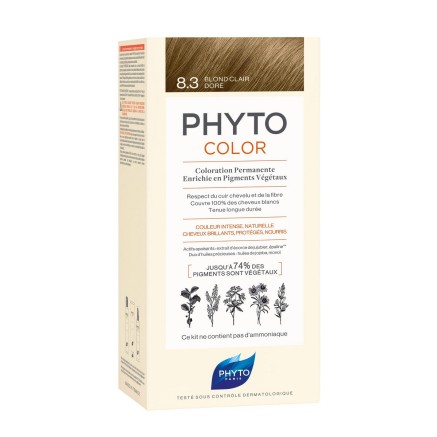 Permanente kleur Phyto Paris Color 8.3-light golden blonde 3 Onderdele