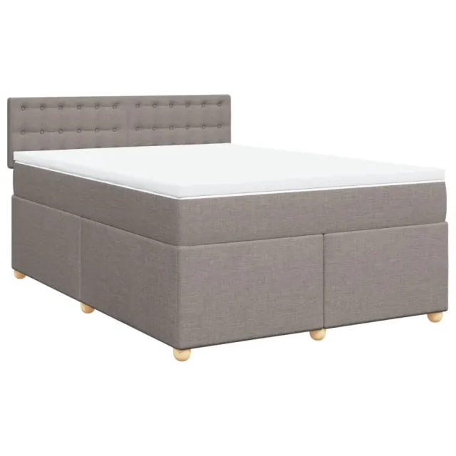 Sommier à lattes de lit avec matelas Taupe 140x190 cm Tissu