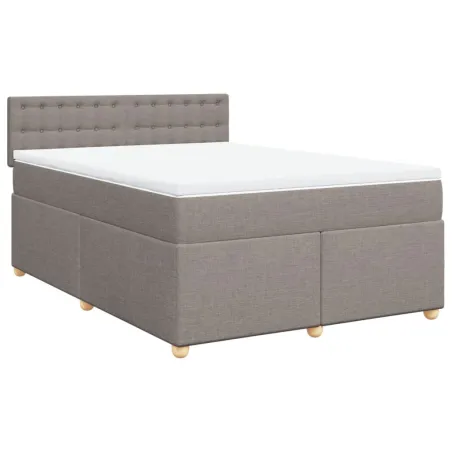 Sommier à lattes de lit avec matelas Taupe 140x190 cm Tissu