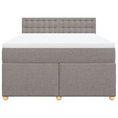 Sommier à lattes de lit avec matelas Taupe 140x190 cm Tissu