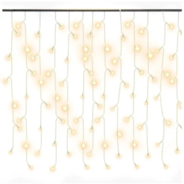 Rideau lumineux à glaçons LED 10m 400LED Blanc chaud 8fonctions