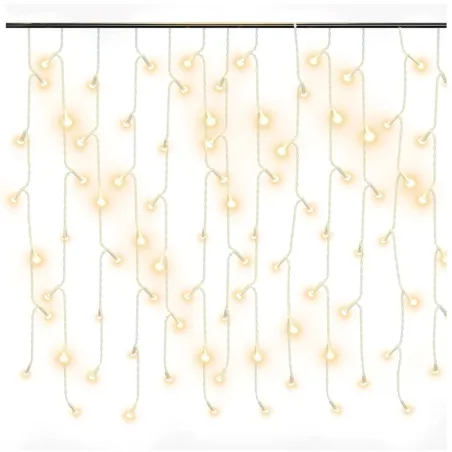 Rideau lumineux à glaçons LED 10m 400LED Blanc chaud 8fonctions