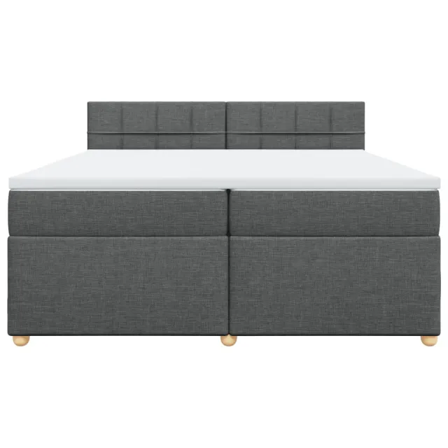 Sommier à lattes de lit avec matelas Gris foncé 200x200cm Tissu